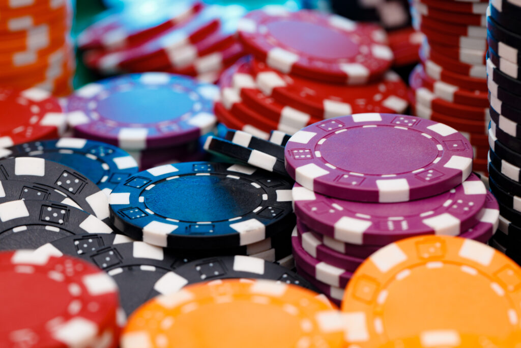 Stacks of casino chips.